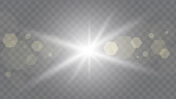 Flash Φως Ακτίνες Και Φώτα Της Δημοσιότητας Διαφανές Φόντο Λάμψη — Διανυσματικό Αρχείο