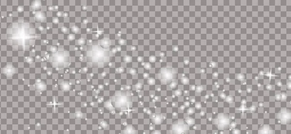 Glitzernde Staubwolke Mit Funkeln Auf Transparentem Hintergrund Sternenstaub Funkelt Hintergrund — Stockvektor