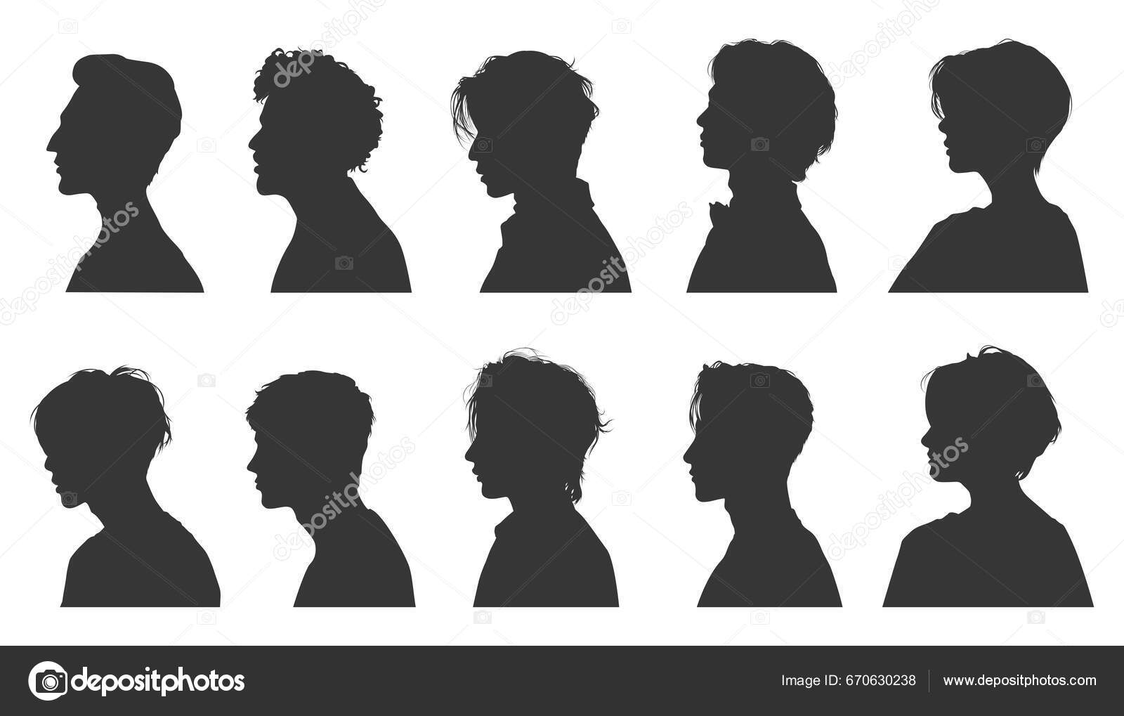 Silhouette Male Person's Head Vector Silhouette Male Head Side View