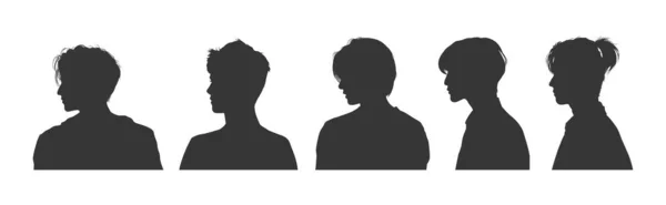 Silhouette Des Kopfes Einer Männlichen Person Vektorsilhouette Einer Männlichen Kopfansicht — Stockvektor