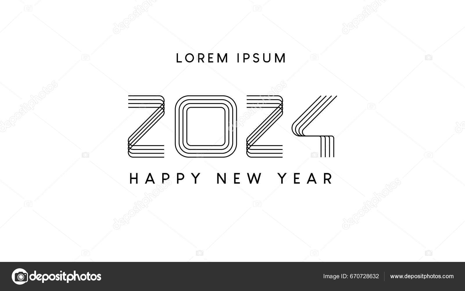 2024 Happy New Year 2024 New Year Celebration 2024 Happy Stock Vector