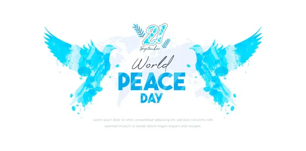 Día Mundial Paz Septiembre Celebración Del Día Paz Con Adorno — Vector de stock