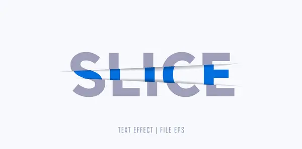Sliced Text Effect Razor Sliced Text Slice Style Typography Design — Stock Vector