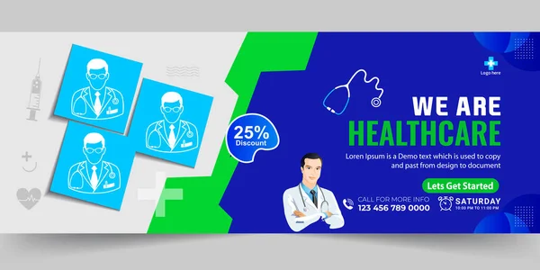 Охорона Здоров Медичний Банер Доктора Дизайн Шаблону Медичного Плакату Шаблон — стоковий вектор