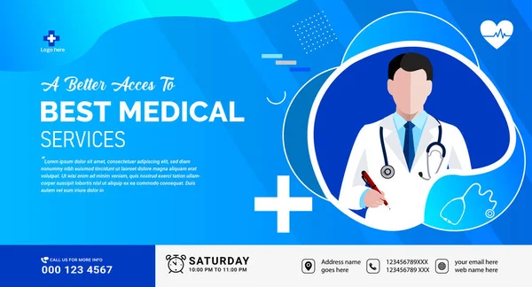 Здравоохранение Медицина Знамя Доктора Медицинское Здоровье Плакат Соблазняет Дизайн Реалистичный Векторная Графика