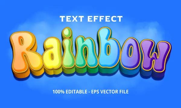 Colorido Moderno Editable Efecto Texto Diseño Tipografía — Vector de stock