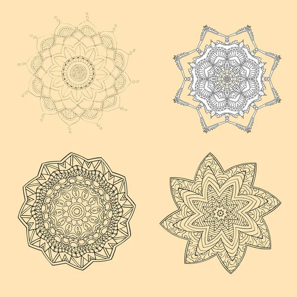 Beautiful Mandala Ornament Design Geometric Circle Element Made Vectorrealistic Luxury — Stock Vector