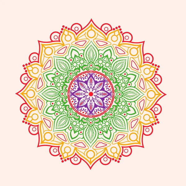 Belle Conception Ornement Mandala Avec Élément Cercle Géométrique Fabriqué Vecteurréaliste — Image vectorielle