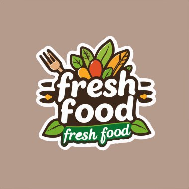 Food delivery man logo with motor bike sticker characters clipart