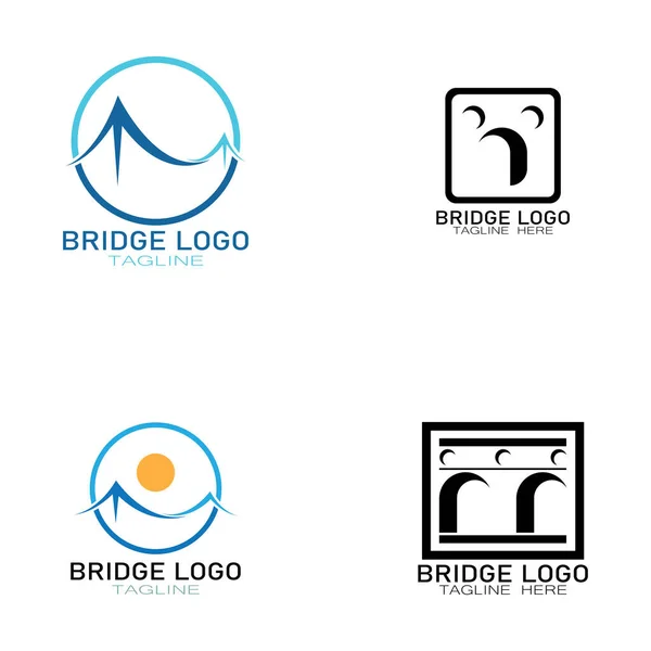 Modelo Design Ilustração Ícone Vetor Logotipo Ponte — Vetor de Stock