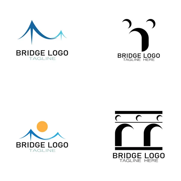 Puente Logo Vector Icono Ilustración Diseño Plantilla — Archivo Imágenes Vectoriales
