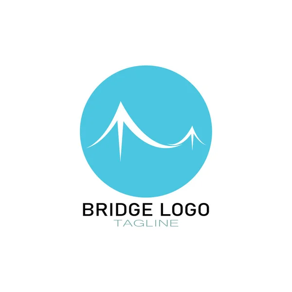 Puente Logo Vector Icono Ilustración Diseño Plantilla — Archivo Imágenes Vectoriales