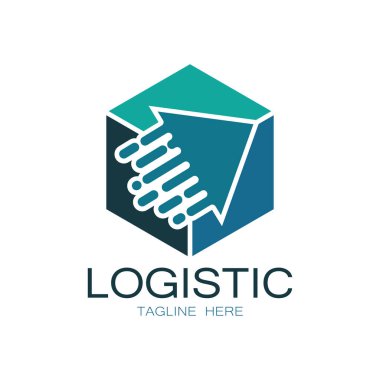 lojistik logo ikonu illüstrasyon vektör tasarım dağıtım sembolü mal ekonomisinin finansmanı