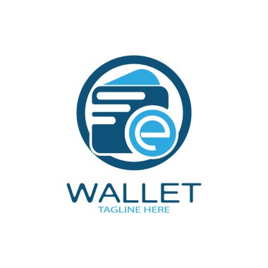 e wallet logo design illustration icon with a simple modern concept, for electronic wallets, digital money storage applications, digital savings, digital money transactions,vector