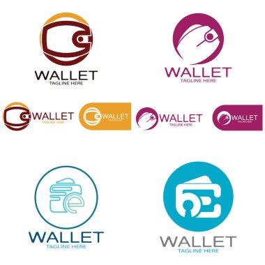 e wallet logo design illustration icon with a simple modern concept, for electronic wallets, digital money storage applications, digital savings, digital money transactions,vector