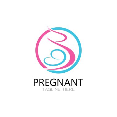 pregnant woman logo design illustration icon template vector , abstract minimalist simple, for childbirth, maternity clinic, pregnant fashion, pregnant photos with modern concepts