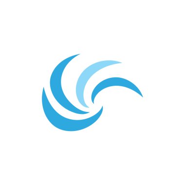 Su dalgası simgesi vektör çizim logosu