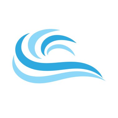 Su dalgası simgesi vektör çizim logosu