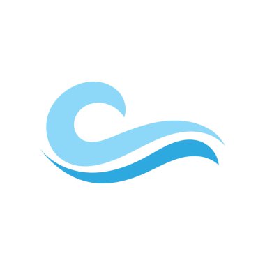 Su dalgası simgesi vektör çizim logosu