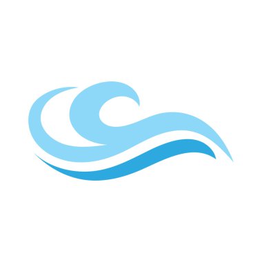 Su dalgası simgesi vektör çizim logosu