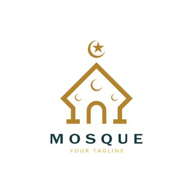 İslami cami logo vektör şablonu