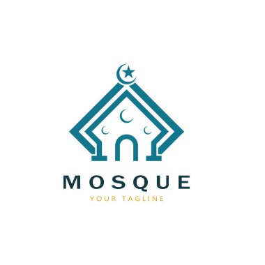 İslami cami logo vektör şablonu
