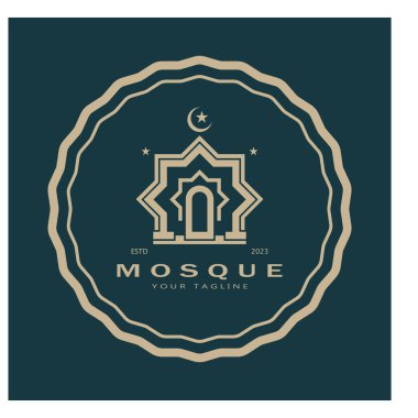 İslami cami logo vektör şablonu