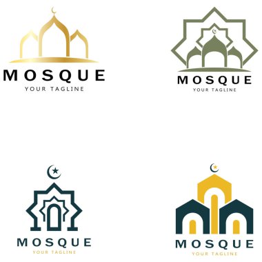 İslami cami logo vektör şablonu