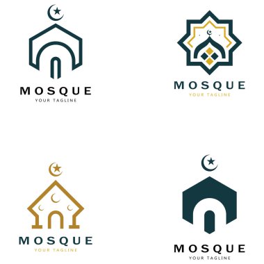 İslami cami logo vektör şablonu