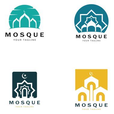 İslami cami logo vektör şablonu
