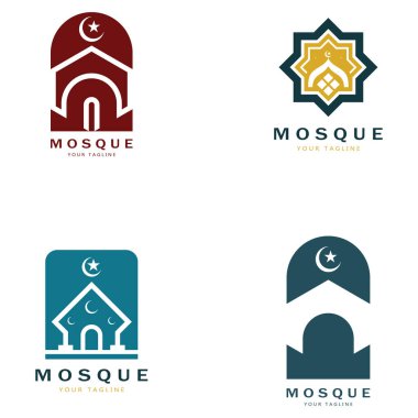 İslami cami logo vektör şablonu