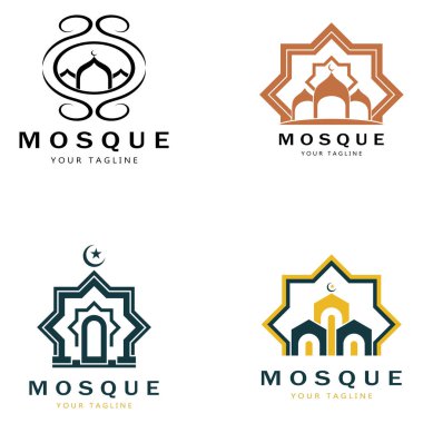 İslami cami logo vektör şablonu