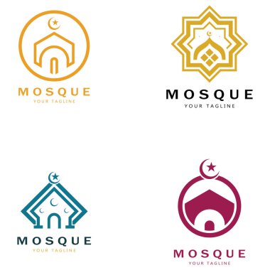 İslami cami logo vektör şablonu