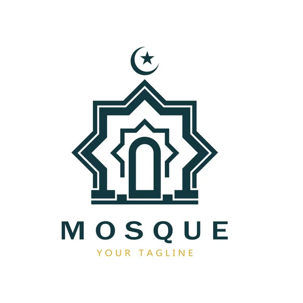 stock vector Islamic mosque logo vector icon template