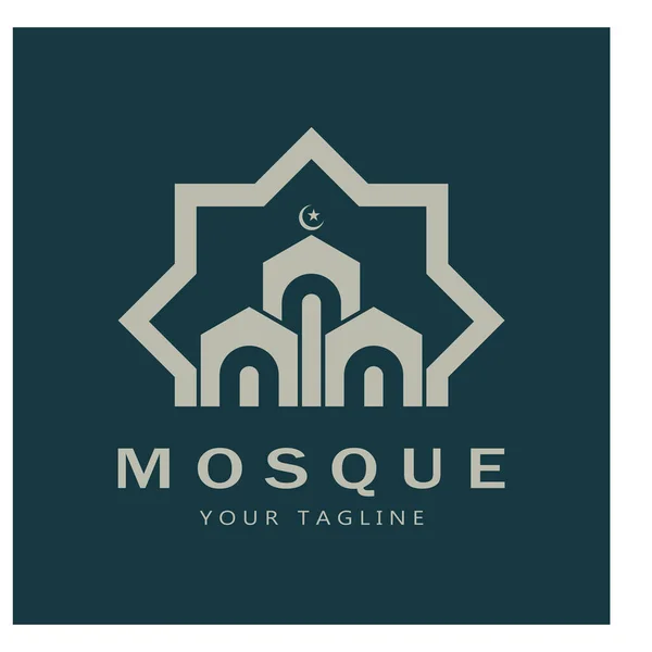 stock vector Islamic mosque logo vector icon template