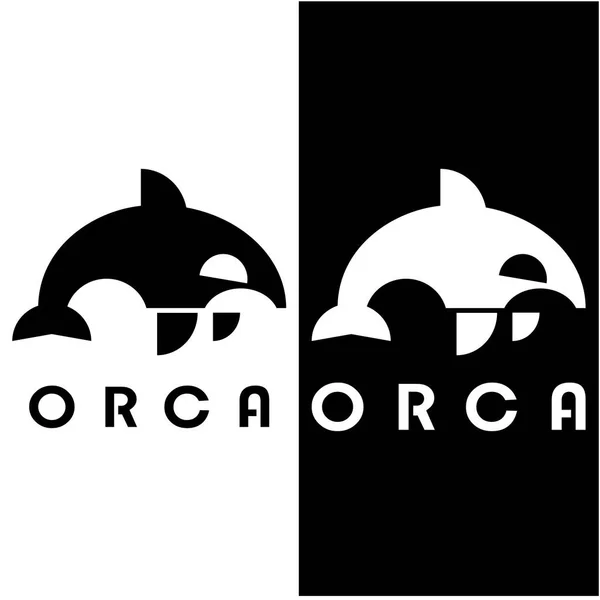 Design Criativo Simples Ilustração Animal Baleia Orca Preta Baleia Assassina —  Vetores de Stock