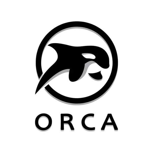 Simple Orca Negro Animal Ilustración Logo Diseño Creativo Orcas Animales — Archivo Imágenes Vectoriales