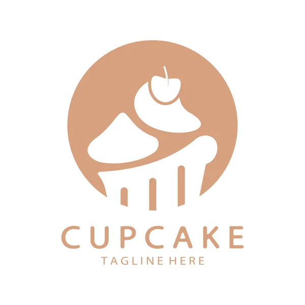 Cupcake Logo Diseño Vector Plantilla Ilustración Pastelería Pastelería Icon Cake — Vector de stock