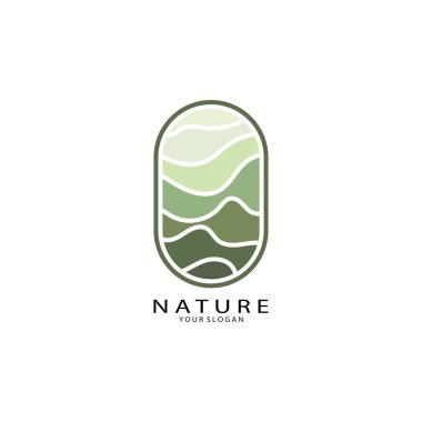 Nature vector logo. with trees, rivers, seas, mountains, business emblems, travel badges, ,ecological health,