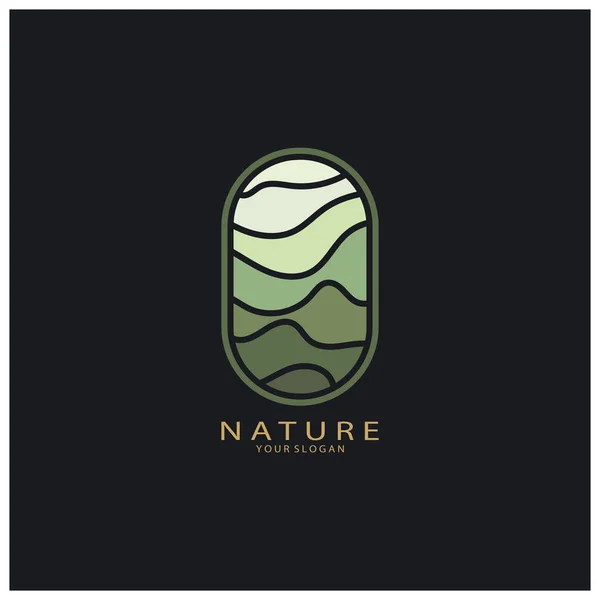 Nature Vector Logo Trees Rivers Seas Mountains Business Emblems Travel — Stock Vector