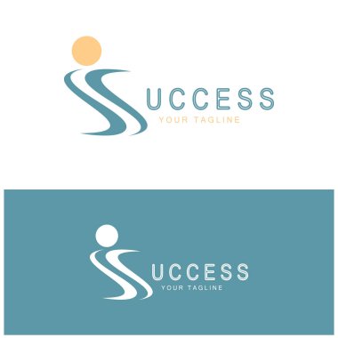 Soyut insan başarısı logo tasarımları. Eğlenceli insanlar, sağlıklı insanlar, spor, toplum insanları vektör illüstrasyonunu simgeliyor.
