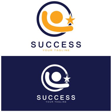 Soyut insan başarısı logo tasarımları. Eğlenceli insanlar, sağlıklı insanlar, spor, toplum insanları vektör illüstrasyonunu simgeliyor.
