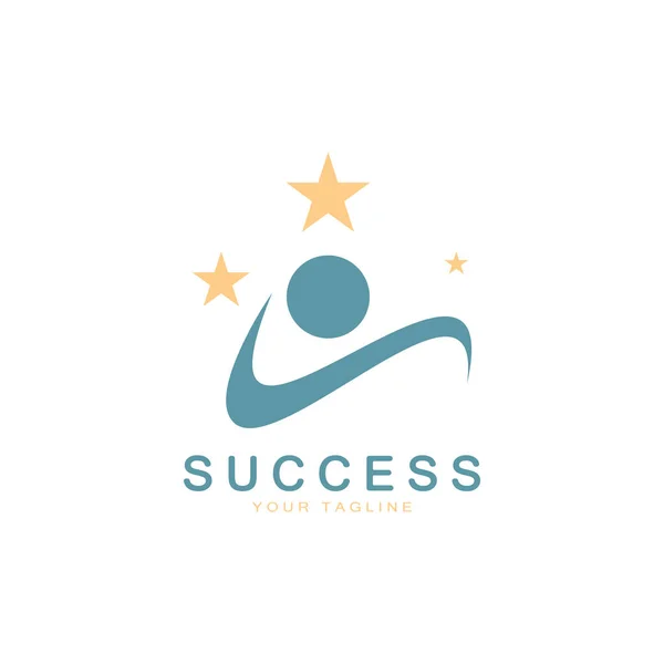 Abstract People Success Logo Design Fun People Zdrowi Ludzie Sport — Wektor stockowy