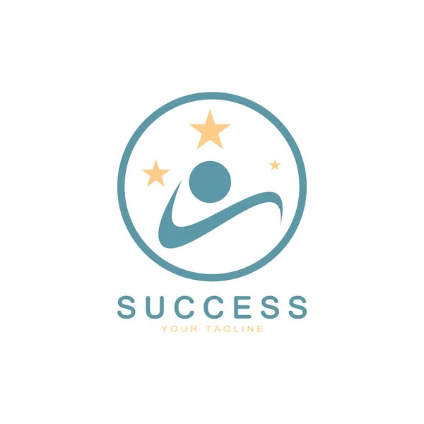 Abstract People Success Logo Design Fun People Healthy People Sport — Stock Vector