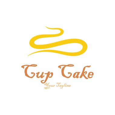 Kek Logosu tasarım vektör çizim şablonu. Kek fırını ikonu. Pasta dükkanı, pasta dükkanı, vektör dükkanı.