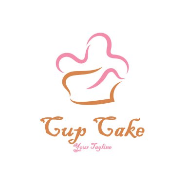 Kek Logosu tasarım vektör çizim şablonu. Kek fırını ikonu. Pasta dükkanı, pasta dükkanı, vektör dükkanı.