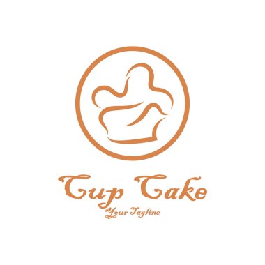 Kek Logosu tasarım vektör çizim şablonu. Kek fırını ikonu. Pasta dükkanı, pasta dükkanı, vektör dükkanı.