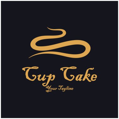 Kek Logosu tasarım vektör çizim şablonu. Kek fırını ikonu. Pasta dükkanı, pasta dükkanı, vektör dükkanı.