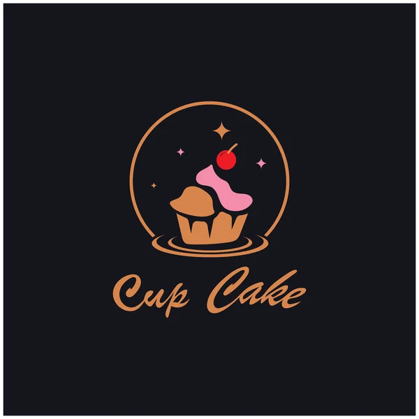 Cupcake Λογότυπο Σχεδιασμό Διάνυσμα Πρότυπο Εικονογράφηση Cupcake Αρτοποιείο Icon Cake — Διανυσματικό Αρχείο