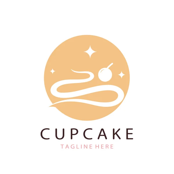 Modello Illustrazione Vettoriale Del Logo Cupcake Cupcake Panetteria Icon Cake — Vettoriale Stock